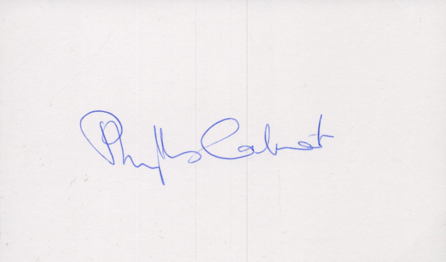 Phyllis Calvert signed 5x3 inch white index card. Good Condition. All autographs come with a