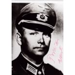 Oberstleutnant Albert Brux signed 6x4 inch black and white photo. Good Condition. All autographs