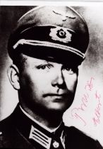 Oberstleutnant Albert Brux signed 6x4 inch black and white photo. Good Condition. All autographs