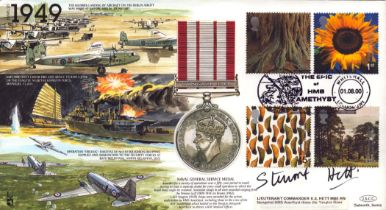 Lieutenant Commander KS HETT MBE RN signed 1949 HMS Amethyst commemorative FDC (JS(MIL)20) PM THE