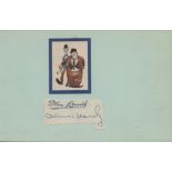 Laurel and Hardy signed album page cutting affixed to 7x5 album page with two accompanying