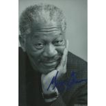 Morgan Freeman signed 6x4 inch black and white photo. Good Condition. All autographs come with a