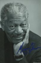 Morgan Freeman signed 6x4 inch black and white photo. Good Condition. All autographs come with a