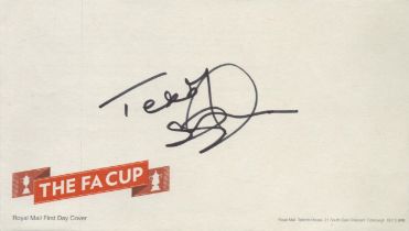 Teddy Sheringham signed The FA Cup Royal Mail commemorative envelope. Good Condition. All autographs
