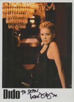 Dido signed 12x8 inch colour promo photo. Good Condition. All autographs come with a Certificate