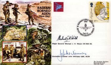 Major General Michael J.H. Walsh CB DSO DL and Lieutenant Colonel John Williams OBE DCM signed