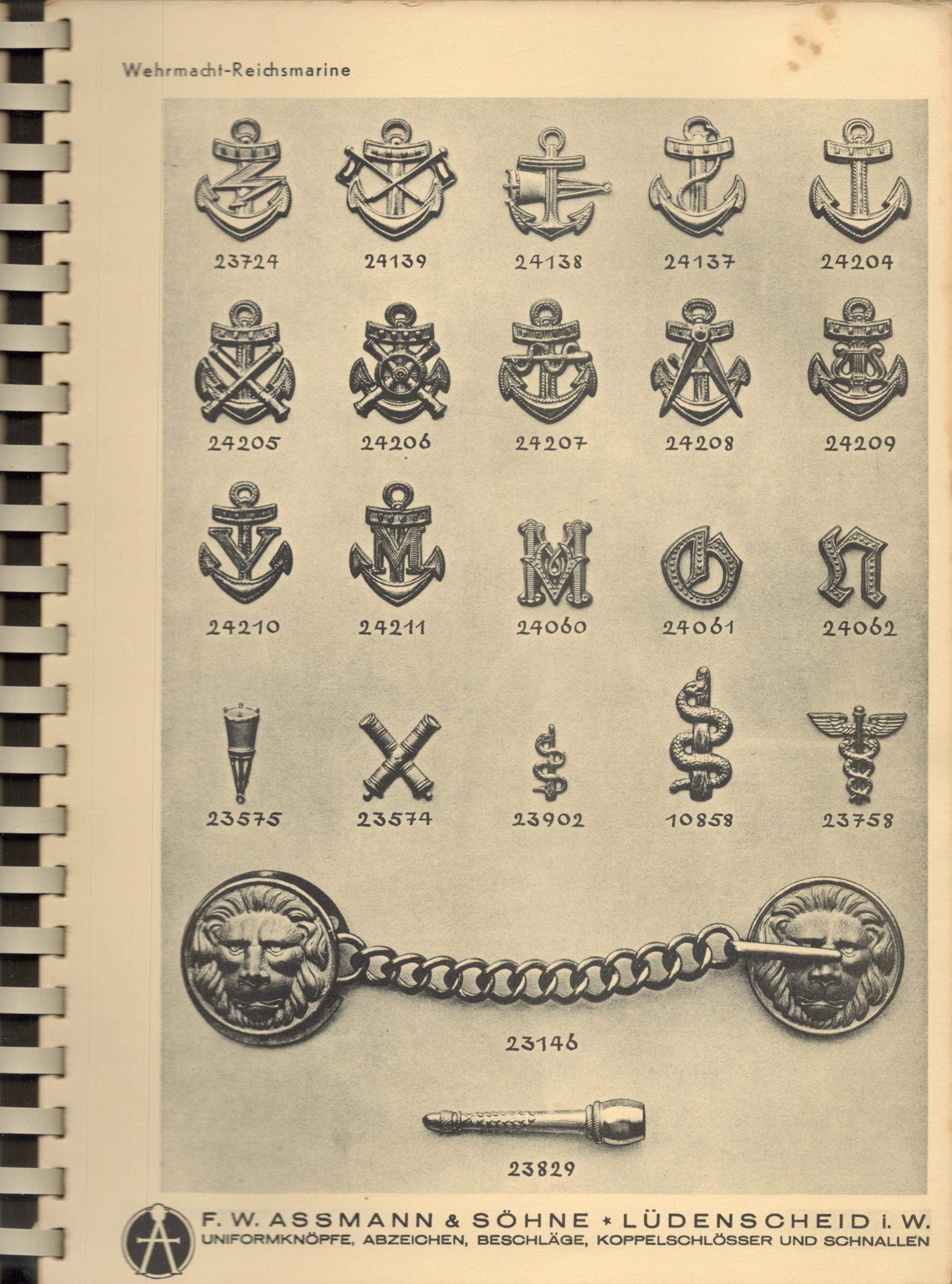 F.W. Assmann & Söhne Lüdenscheid Luftwaffe original catalogue and price list. 12x9 inch in size. - Image 8 of 12