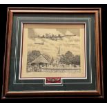 USAF B17 Bomber WWII print 24x22 inch framed and mounted signed in pencil by the artist Robert