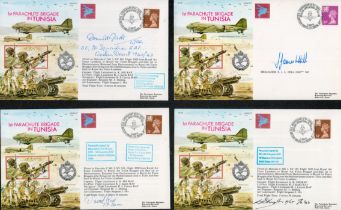 WWII 1st Parachute Brigade in Tunisia collection 7, signed FDC,s by veterans includes Dennis
