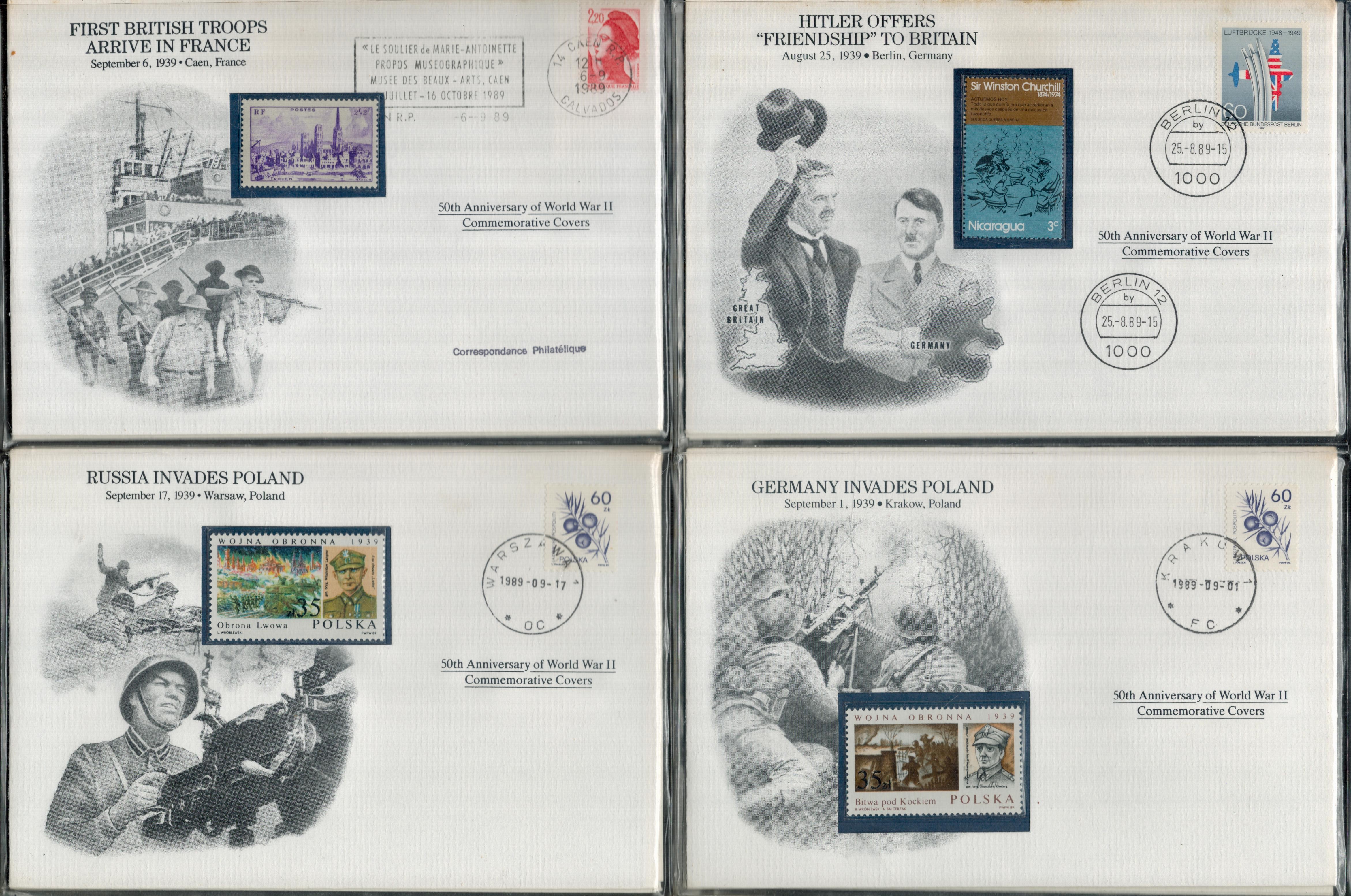 Collection of 72 Commemorative Covers 50th Anniversary World War 11 Commemorative Cover with - Bild 4 aus 12