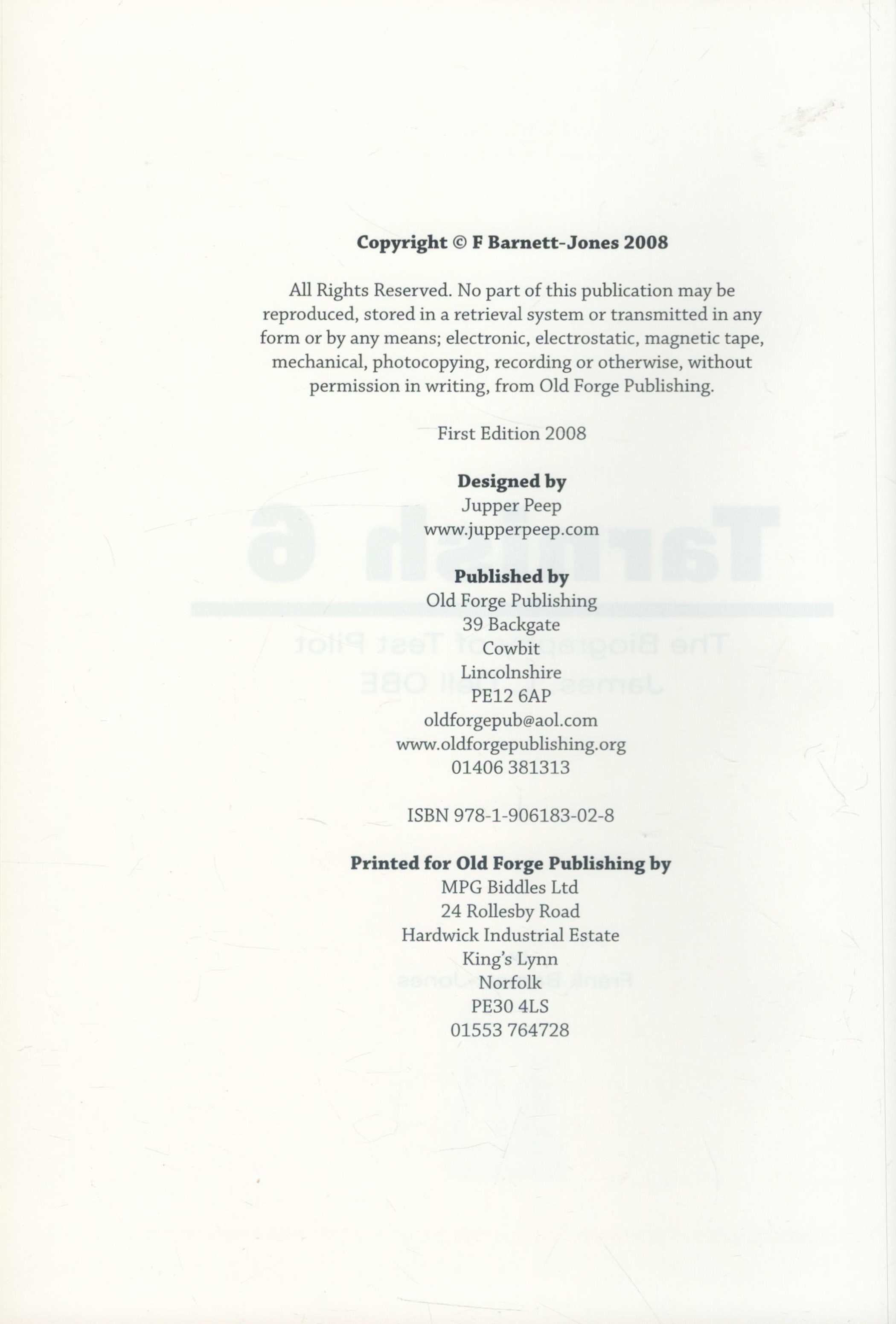 Tarnish 6 - The Biography of Test Pilot Jimmy Dell by Frank Barnett-Jones 2008 Hardback Book First - Image 9 of 9