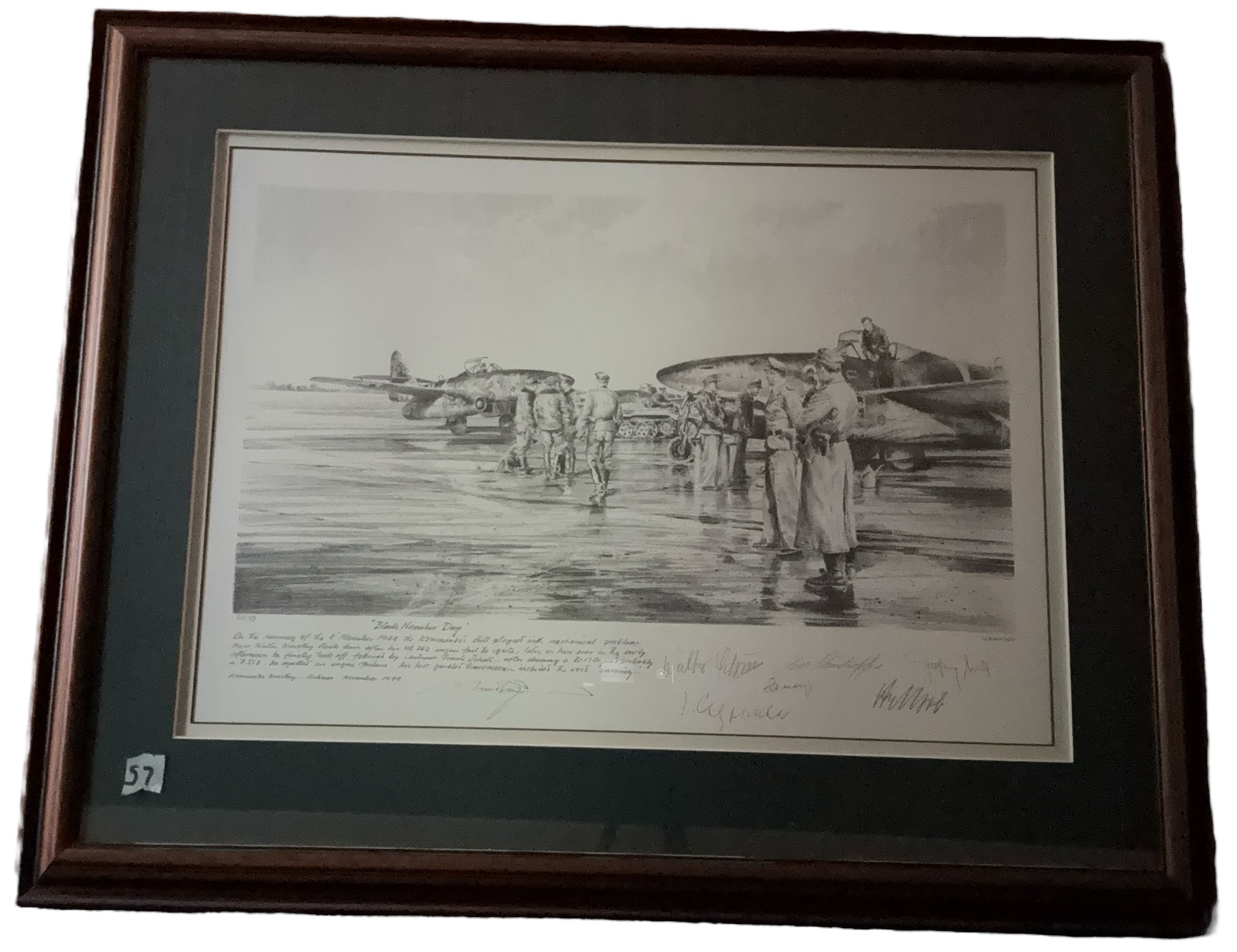 WW2 Print titled Black November Day by Robert Taylor, aviation art pencil print Limited 61/150. - Image 3 of 3
