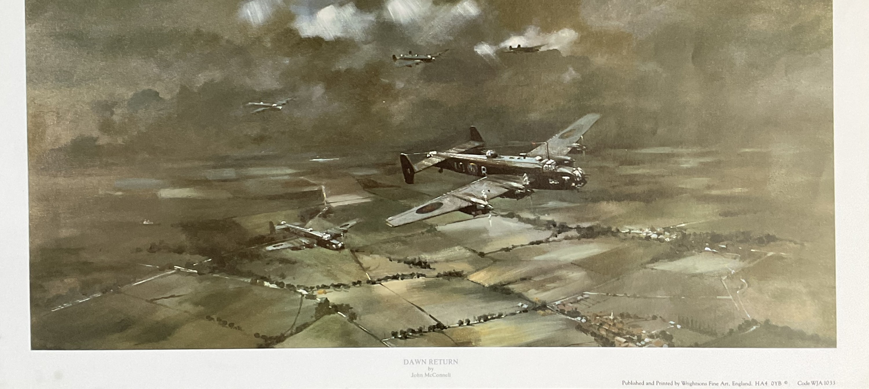 WW2 Colour Print Titled Dawn Return by John McConnell. Measures 17x13 inches appx. Very Good - Image 5 of 6