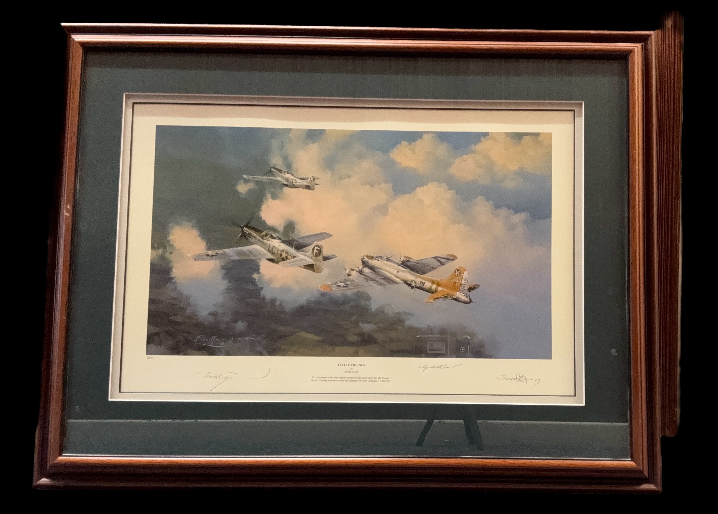 Little Friends WWII print 32x24 inch framed and mounted signed in pencil by the artist Robert - Bild 3 aus 3