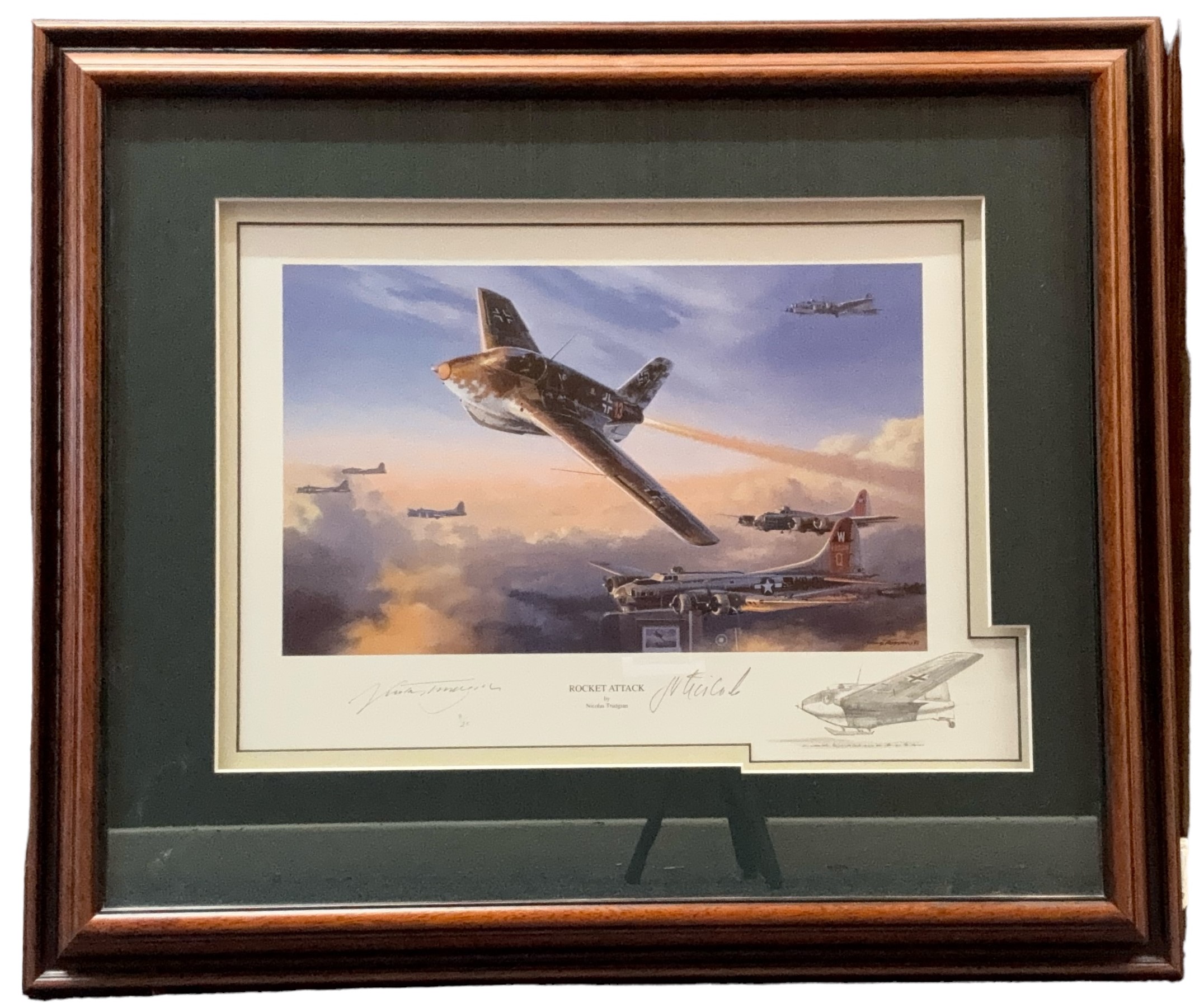 WW 2 Print titled Rocket Attack by Nicolas Trudgian. Limited 8/25. Multi signed by the artist - Image 3 of 3