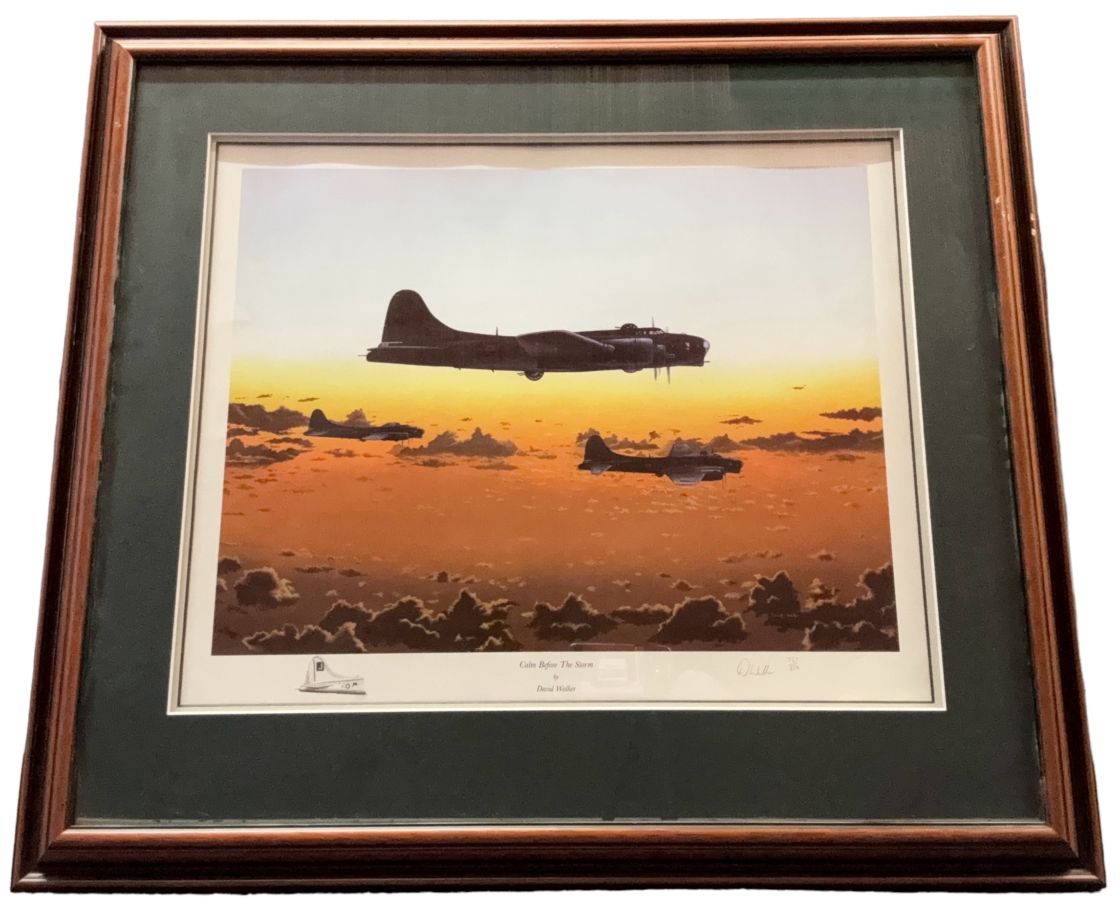 WW2 Print titled Calm Before The Storm by David Walker. Limited 767/850. This powerful silhouetted - Image 2 of 3