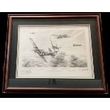 Gathering of Eagles Aces High Edition WWII multi signed 31x25 mounted and framed print 5, signatures