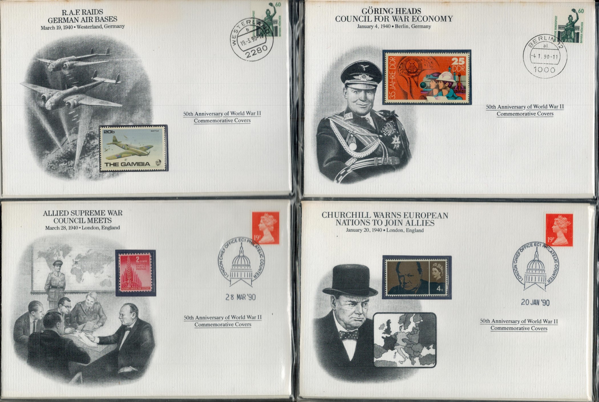 Collection of 72 Commemorative Covers 50th Anniversary World War 11 Commemorative Cover with - Bild 12 aus 12