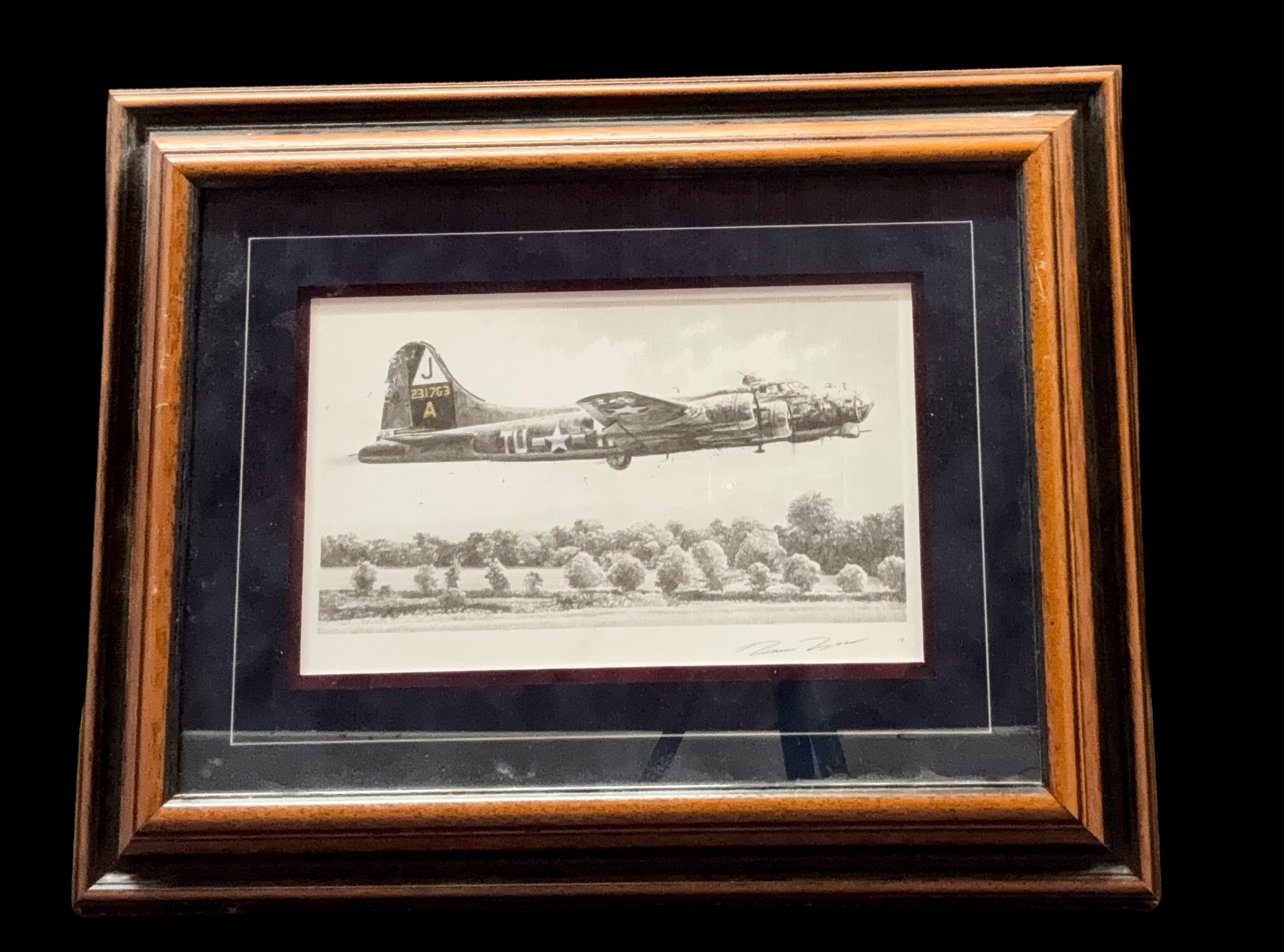 Robert Taylor signed American Bomber print. Mounted and framed. Approx overall size 16x12inch. - Image 2 of 4