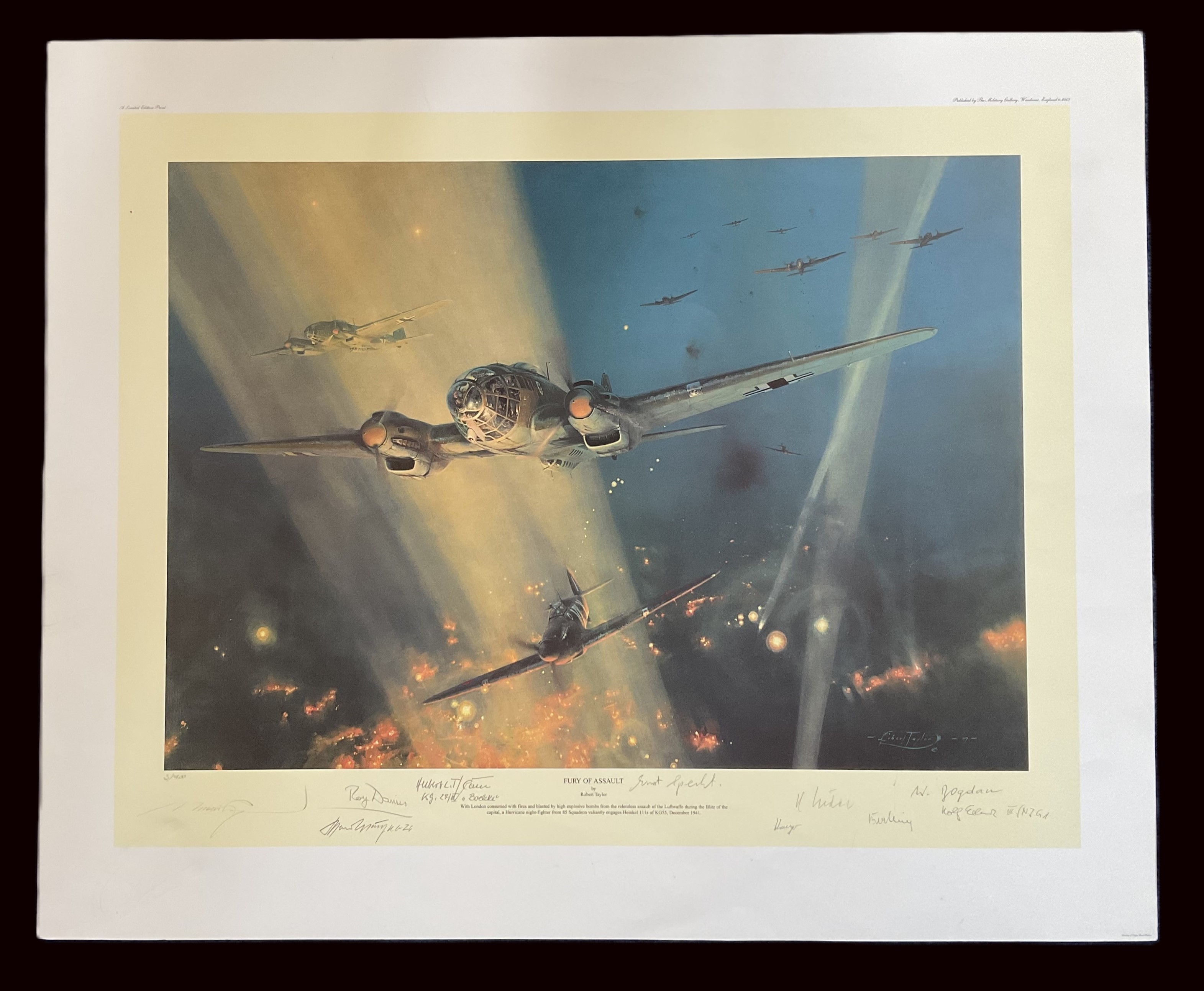 WWII Fury of Assault 29x24 inches colour print limited edition colour print 3/700 signed in pencil