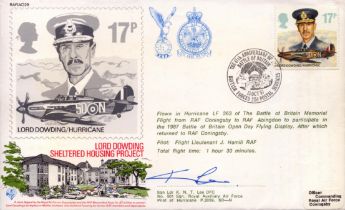 WWIII Squadron Leader K.N.T. Lee DFC signed Lord Dowding Hurricane, Lord Dowding Sheltered Housing