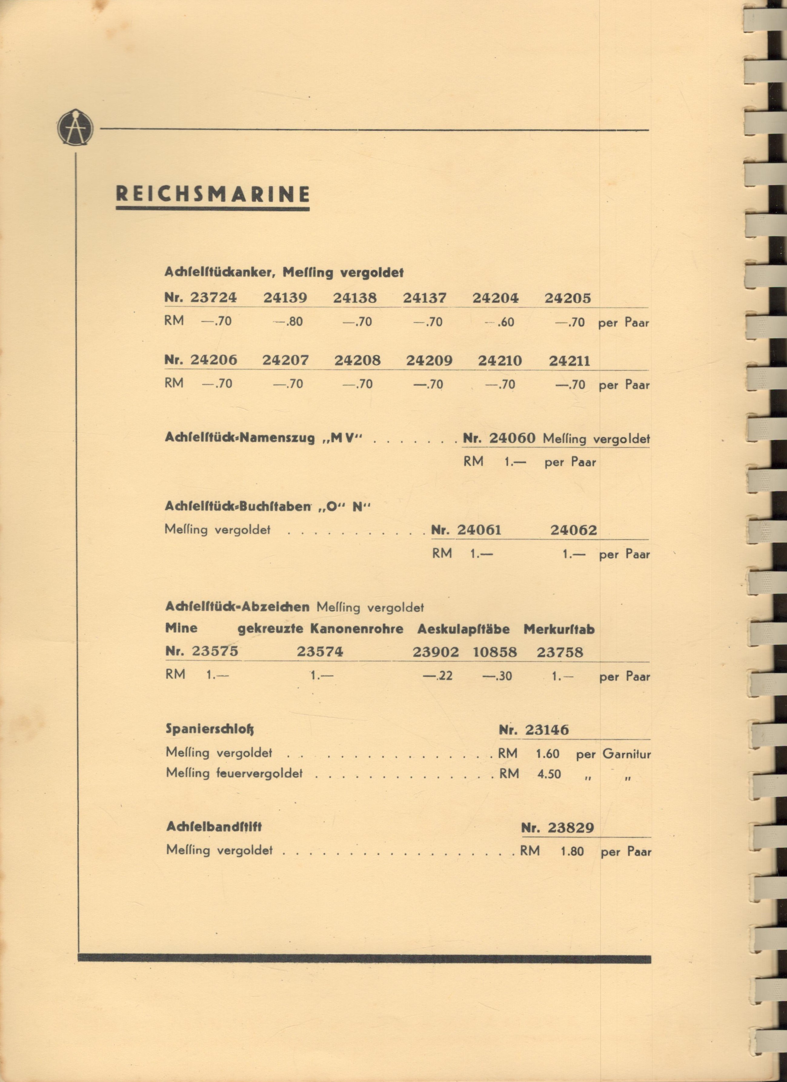 F.W. Assmann & Söhne Lüdenscheid Luftwaffe original catalogue and price list. 12x9 inch in size. - Image 11 of 12