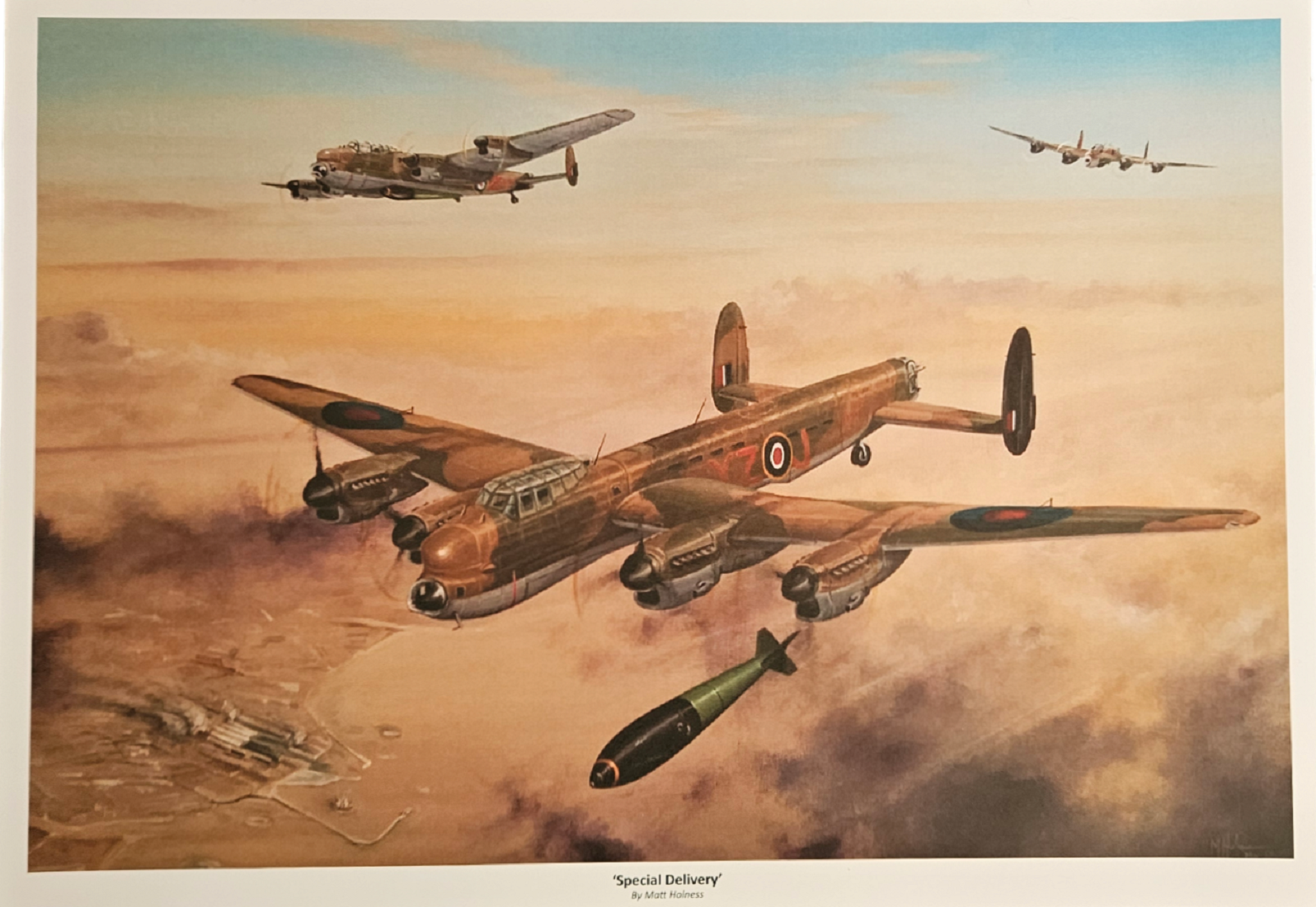 WWII 23x16 inch approx. unsigned colour print titled Special Delivery by the artist Matt Holness. - Image 2 of 3