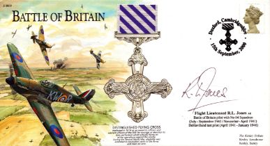WWII BOB Flight Lieutenant R.L. Jones AE 64 Squadron signed Distinguished Flying Cross commemorative
