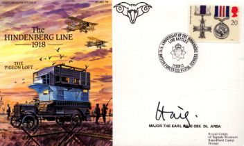 Major The Earl Haig OBE DL ARSA signed The Hindenberg Line 1918 FDC (JS(AC)79) PM 75th Anniversary