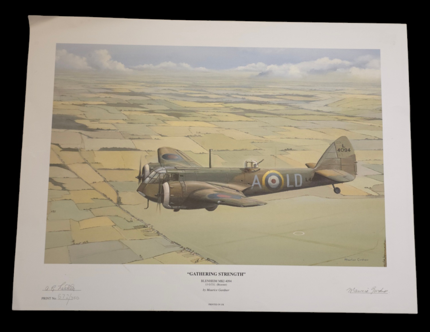 WW2 Colour Print Titled Gathering Strength by Maurice Gardner. Signed in pencil by Maurice Gardner - Image 3 of 3