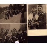 Luftwaffe Ace Werner Vati (Daddy) Molders original wedding celebration photos. Three black and white