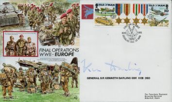 WWII General Sir Kenneth Darling GBE KCB DSO signed Final Operations -Europe FDC PM First Day of