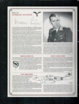 Luftwaffe Fighter Aces housed in display folder over 20 rare signatures collection includes names