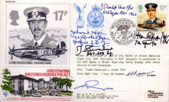 WWII veterans multi signed Lord Dowding/Hurricane Lord Dowding Sheltered Housing Project FDC