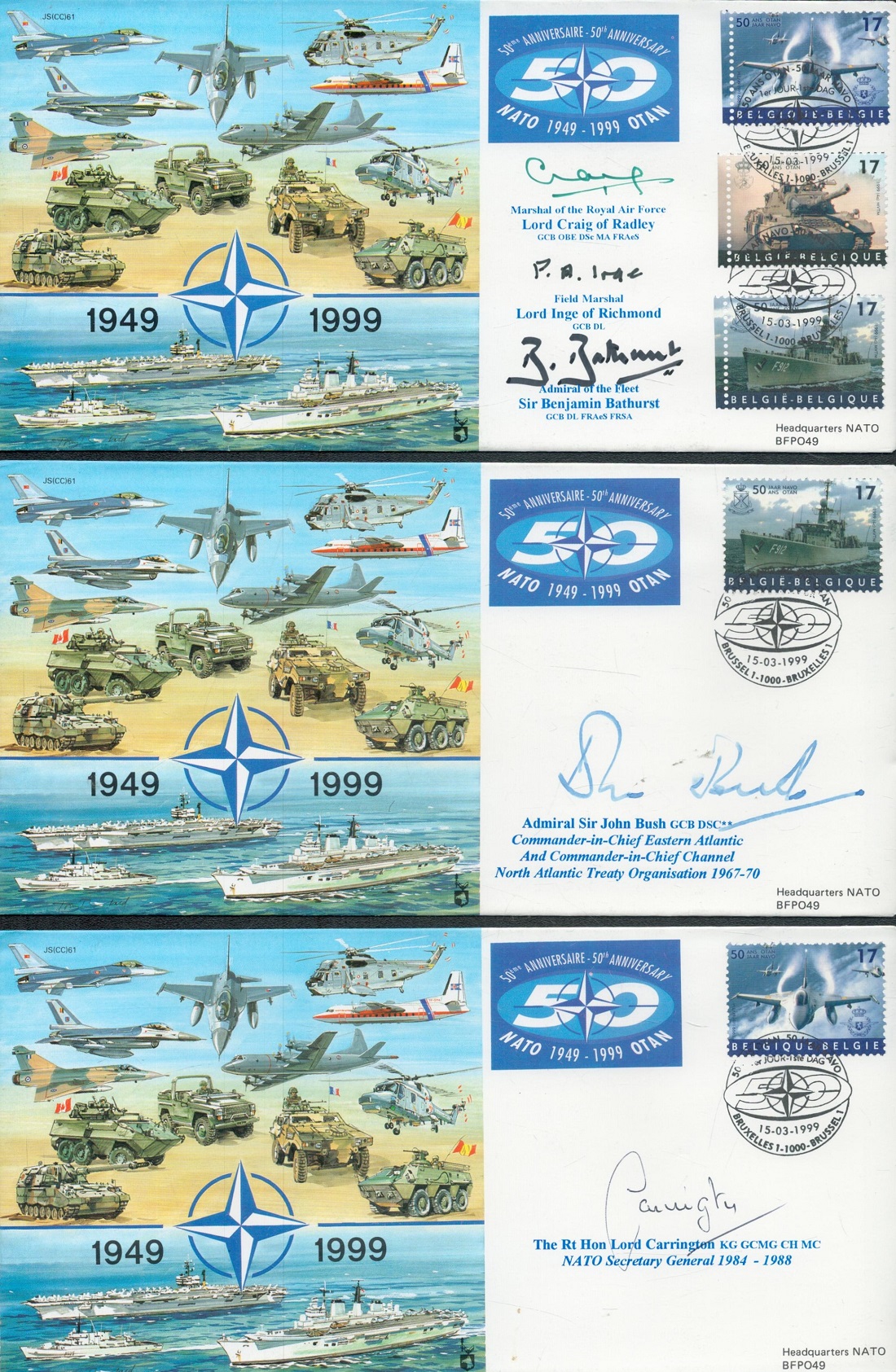 NATO 50th Anniversary Signed Collection of 6 FDCs signatures include Alexander M Haig, Lord Craig of - Image 6 of 6