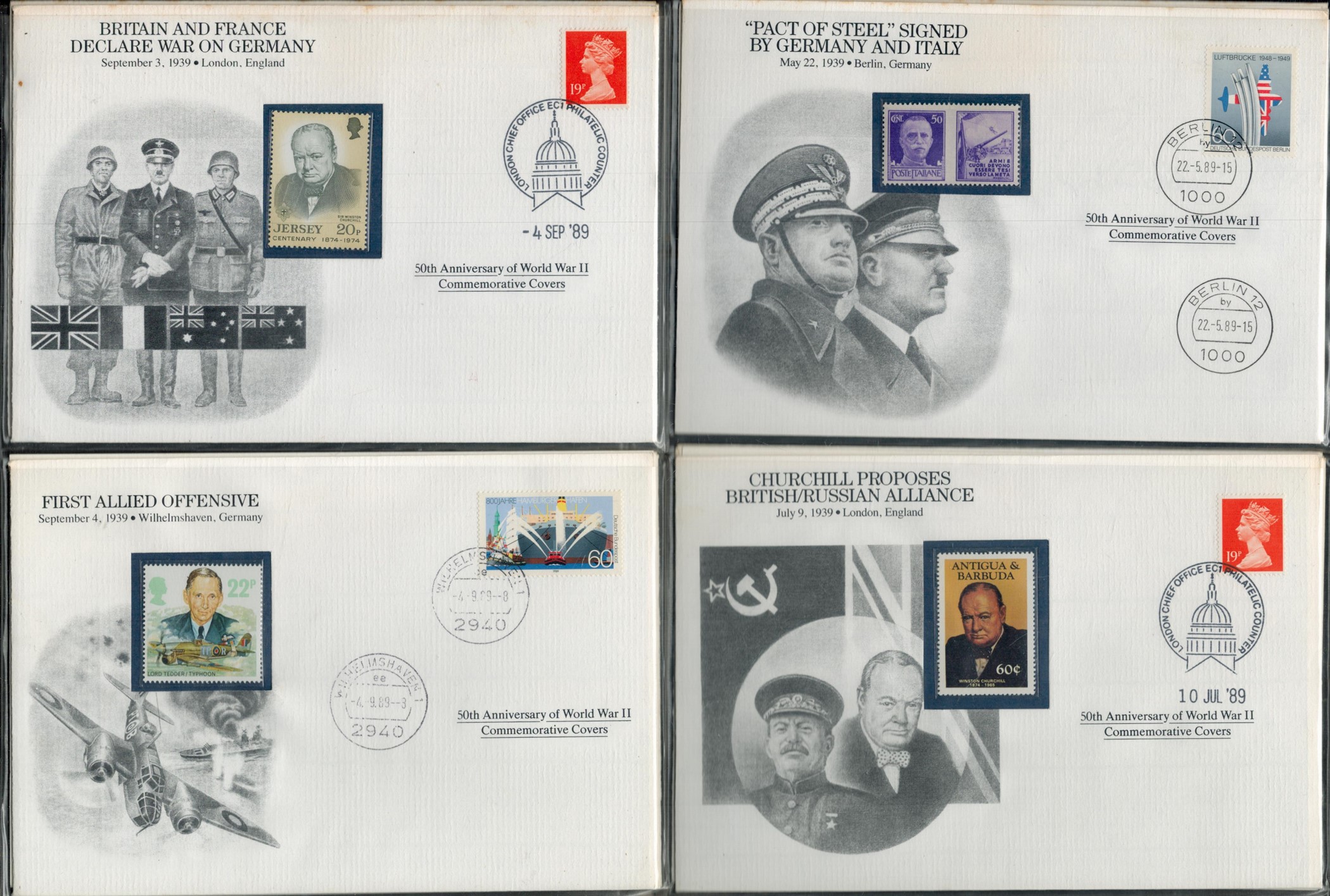 Collection of 72 Commemorative Covers 50th Anniversary World War 11 Commemorative Cover with - Bild 2 aus 12
