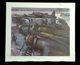 WW2 Colour Print Titled Wellington by Michael Turner. Measures 20x17 inches appx. Very Good