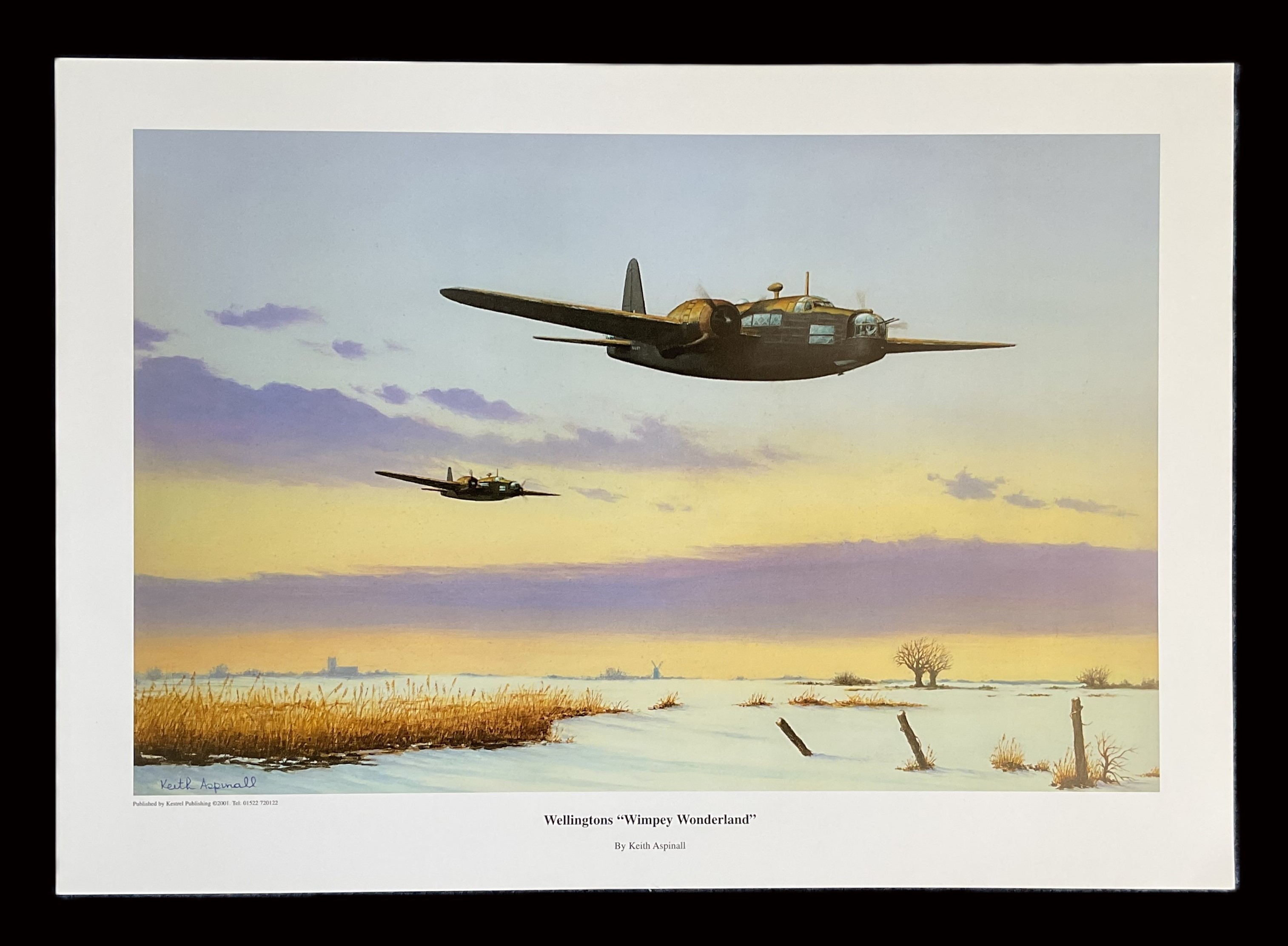 WW2 Colour Print Titled Wellingtons Whimpey Wonderland by Keith Aspinall. Measures 16x12 inches - Image 2 of 6