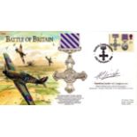 WWII BOB Squadron Leader A.C. Leigh DFC, DFM 64, Squadron signed Distinguished Flying Cross