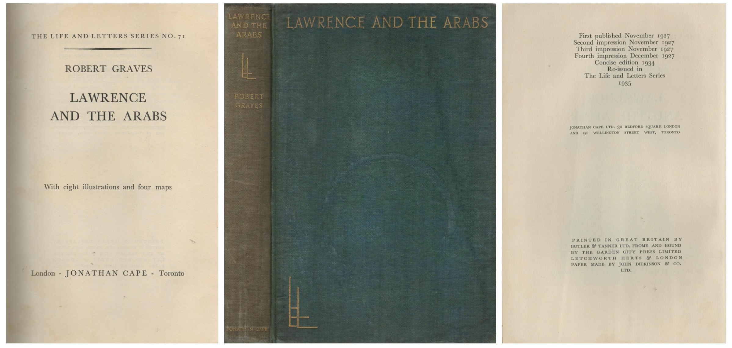 Lawrence And The Arabs. The Life & Letters Series 1935, Volume 7 I. Hardback book. Robert Graves. - Image 4 of 6