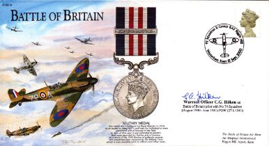WWII BOB Warrant Officer C.G. Hilken AE No 74 Squadron signed Battle of Britain Military medal