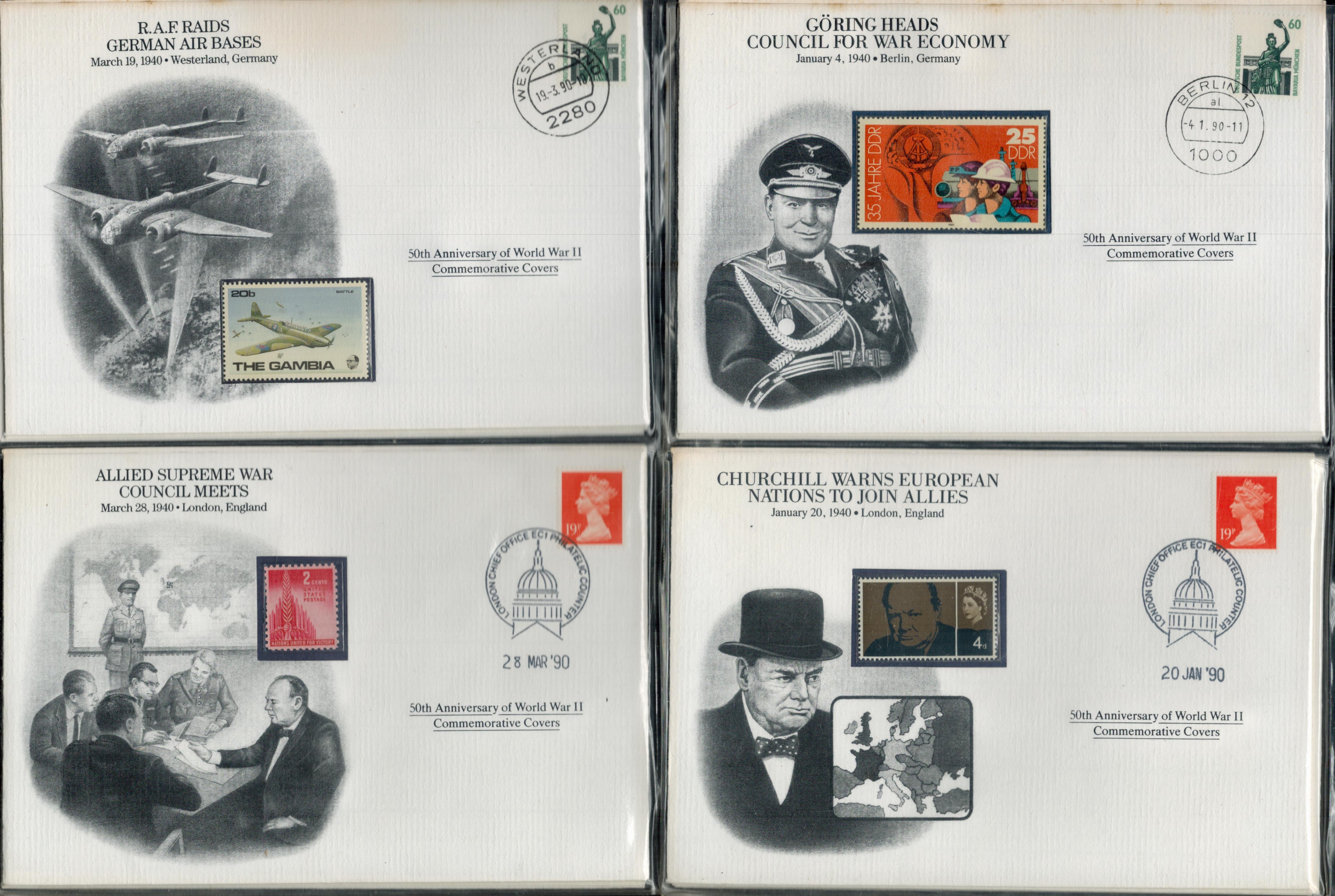 Collection of 72 Commemorative Covers 50th Anniversary World War 11 Commemorative Cover with - Bild 10 aus 12