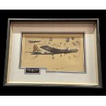 USAF WWII Bomber 23x17 inch framed and mounted print signed in pencil by the artist Robert Taylor