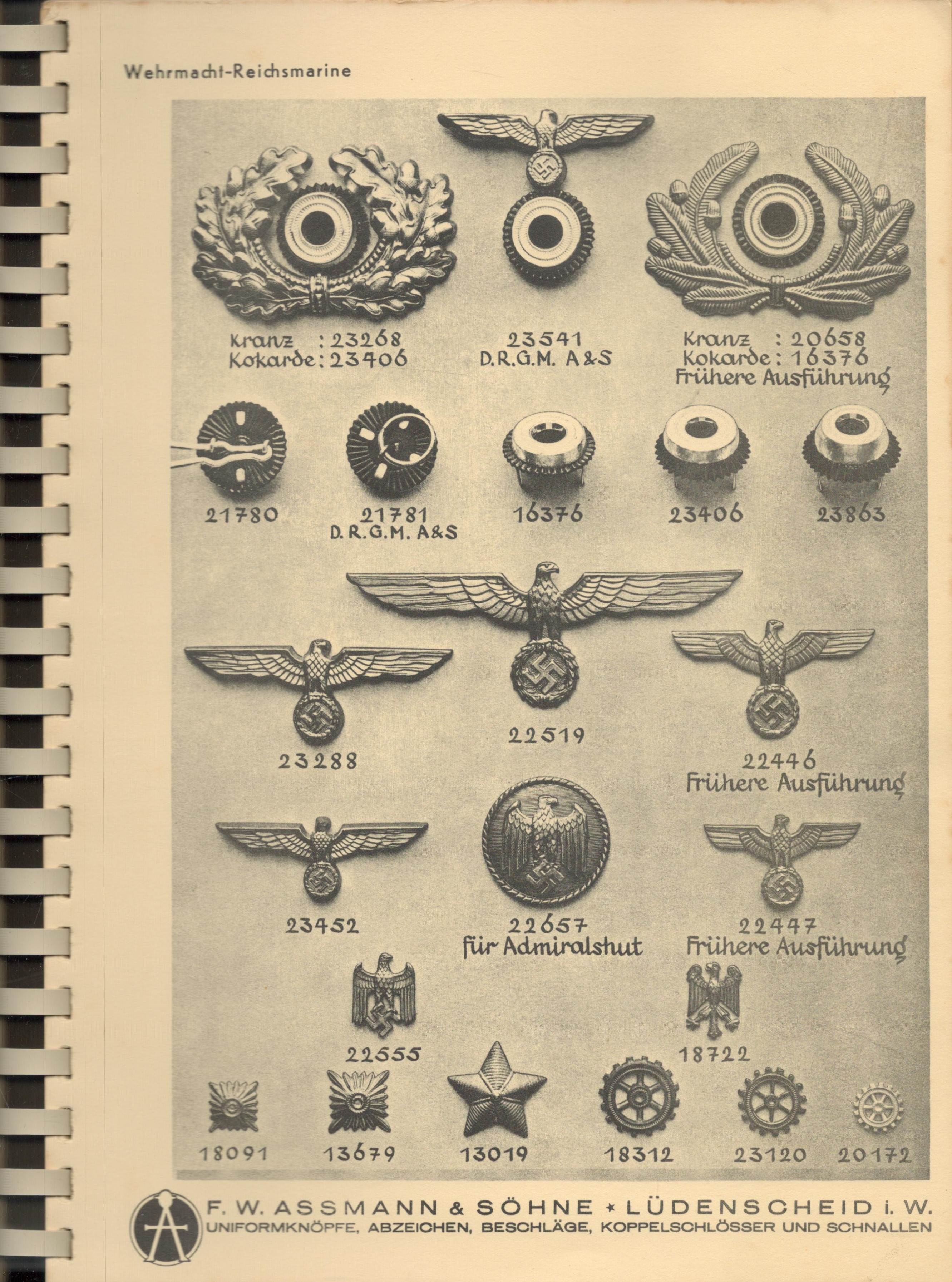 F.W. Assmann & Söhne Lüdenscheid Luftwaffe original catalogue and price list. 12x9 inch in size. - Image 4 of 12