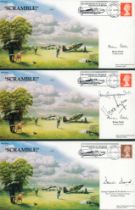 Scramble! Collection of 3 Signed FDCs signatures include Brian Petch, Vera Lynn, Dennis David,