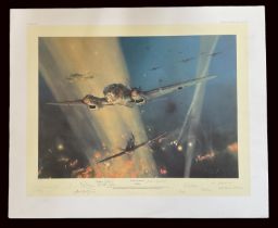 WW2 Colour Print Titled Home James And Don`t Spare The Horses by John Young. Signed in Pencil by