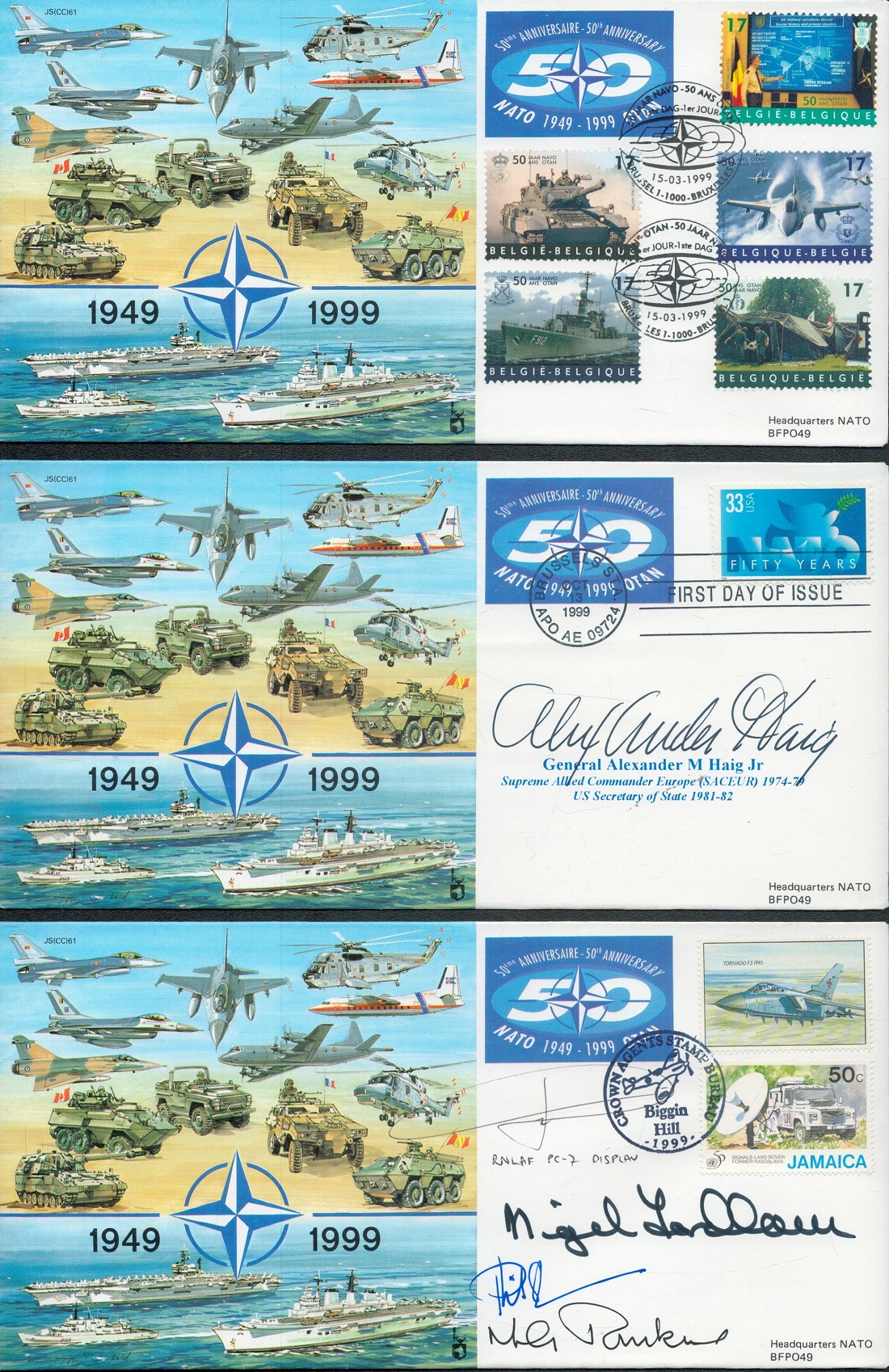 NATO 50th Anniversary Signed Collection of 6 FDCs signatures include Alexander M Haig, Lord Craig of - Image 3 of 6