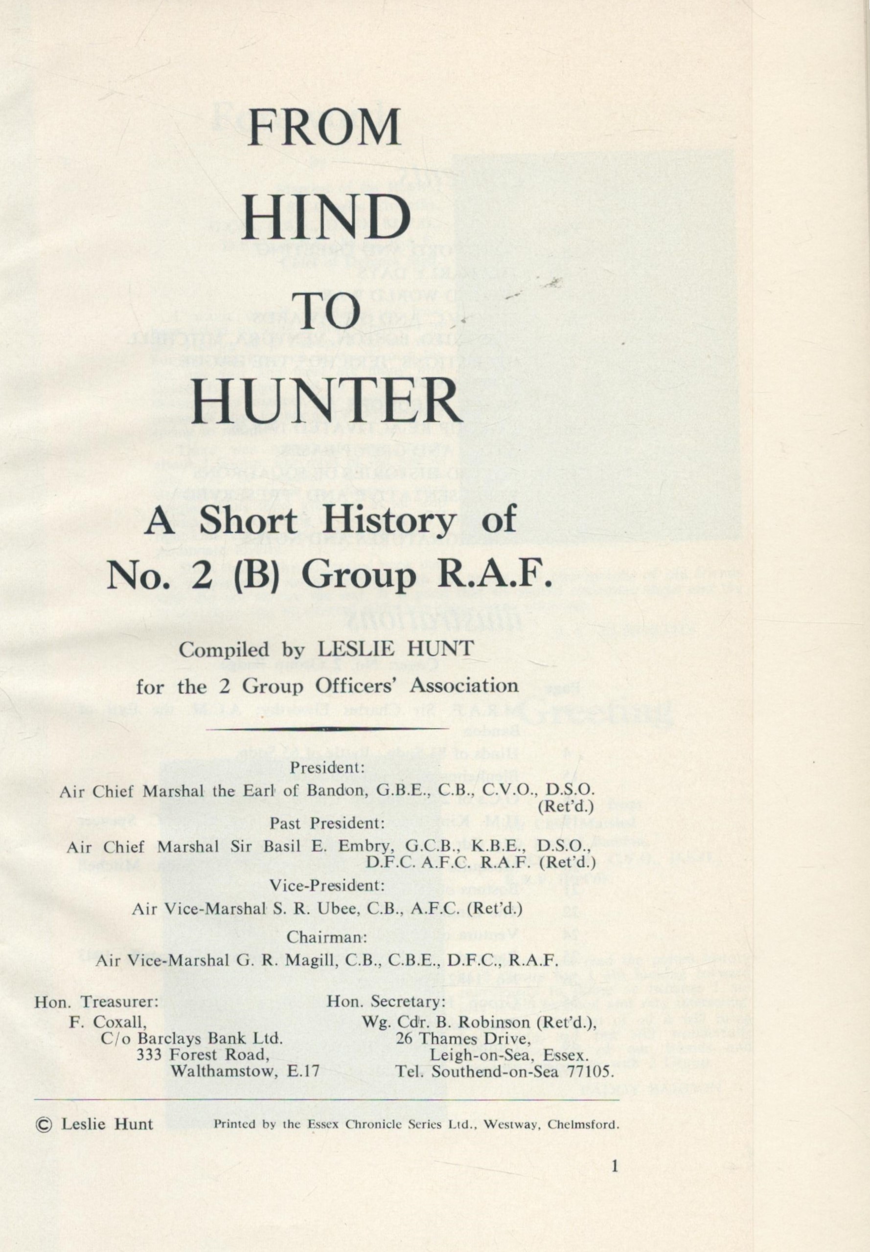 A Short History of No 2 (B) Group R.A.F. compiled by Leslie Hunt Hardback Book printed by Essex - Image 6 of 6