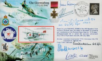 WWII Battle of Britain The Skirmishing 1-9 July 1940 FDC signed by 4 veterans Maxwell, Wolton,
