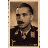 Adolf Dolfo Galland signed original 5.5x3.5 inch sepia photo. Adolf Josef Ferdinand Galland (19